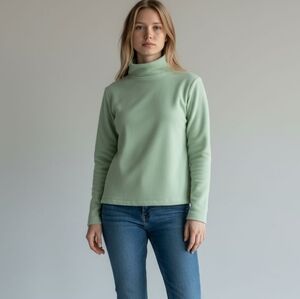 Dudley Stephens Cobble Hill Turtleneck Vello Fleece Sage Green XS